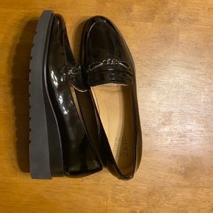 Black Patent Buckle wedge. Naturalizer